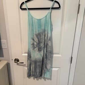 Raya Sun Mint and Gray Tie-Dye Dress